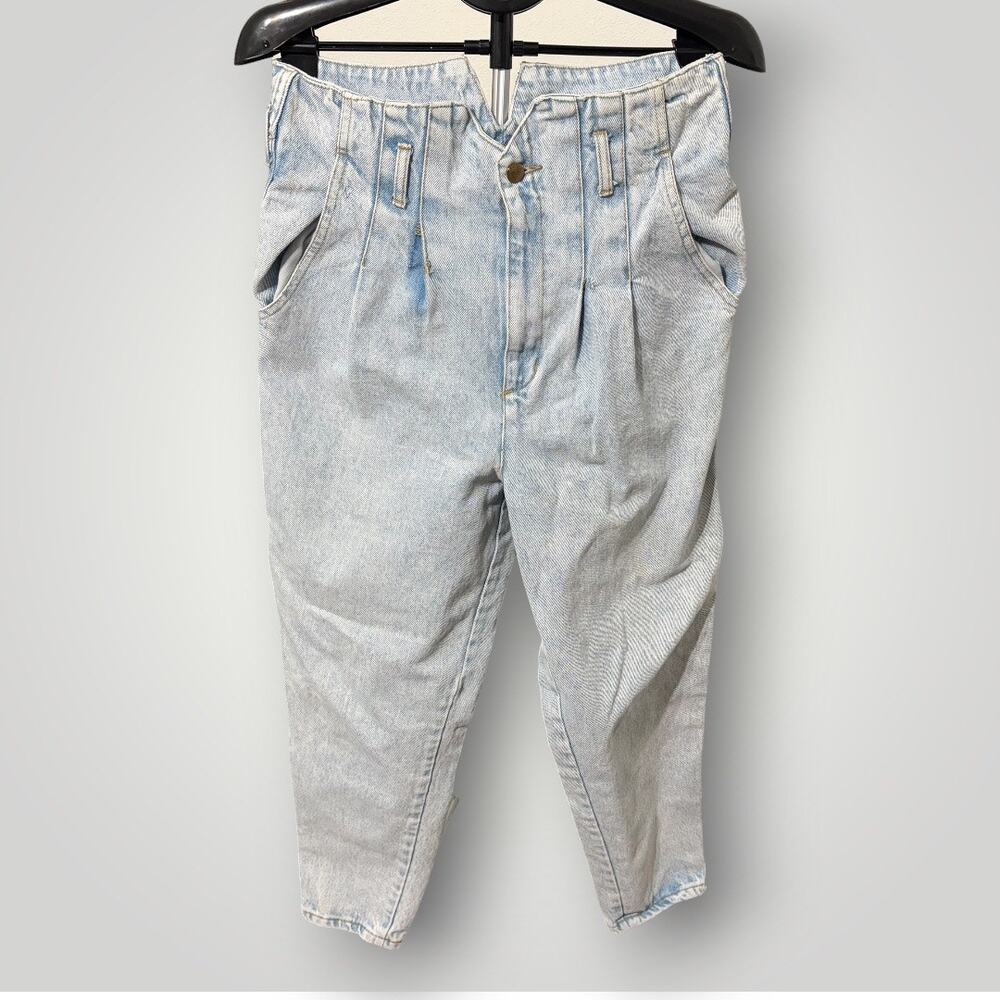 Guess Georges Marciano Vintage 80s V-Cut Pleated Mom Jeans Light Wash Fits 32